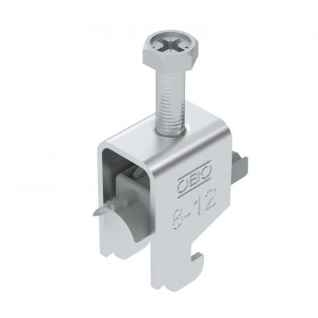 Vienguba apkaba, N formos kojelė, su plastikine prispaudimo plokštele, Al 8 | 12 | 2