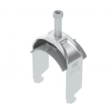 Vienguba apkaba, N formos kojelė, su plastikine prispaudimo plokštele, Al 46 | 52 | 2