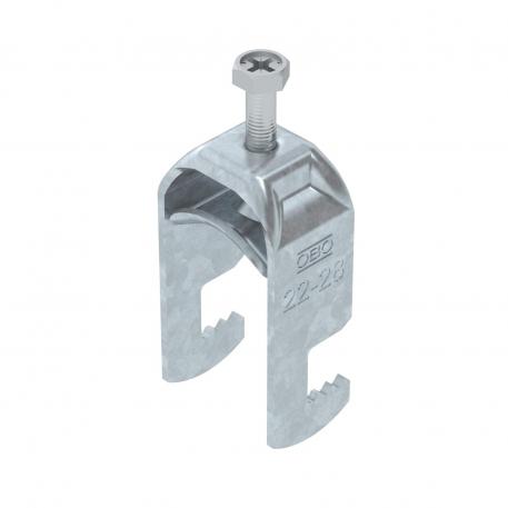 Vienguba apkaba, F formos kojelė, su metaline prispaudimo plokštele FT 22 | 28 | 3