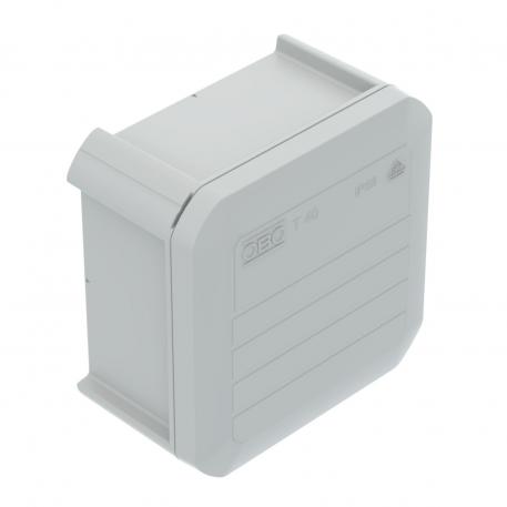 Junction box T 40, closed, OBO EcoLine 77x77x46 |  | IP56 | šviesiai pilka; RAL 7035