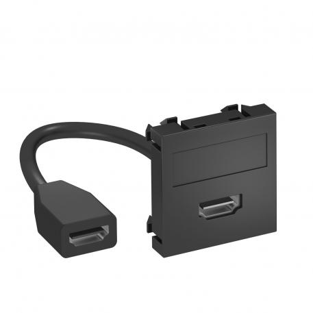 HDMI lizdas, 1 modulis, tiesus išvadas, su jungiamuoju laidu tiesus |  | HDMI | juodai pilkas; RAL 7021