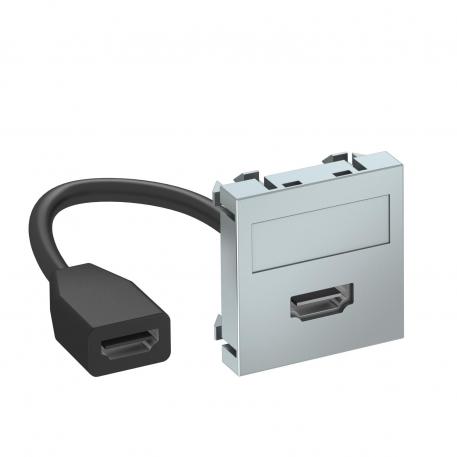 HDMI lizdas, 1 modulis, tiesus išvadas, su jungiamuoju laidu  |  | HDMI | lakuoto aliuminio