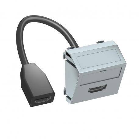 HDMI lizdas, 1 modulis, kampinis išvadas, su jungiamuoju laidu  |  | HDMI | lakuoto aliuminio