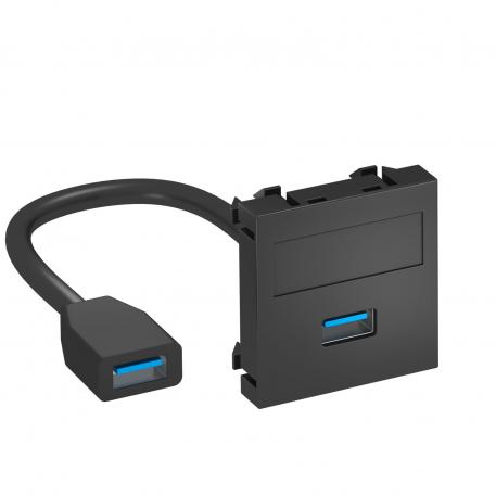 USB 2.0 / 3.0 jungtis, 1 modulis, tiesus išvadas, su jungiamuoju laidu tiesus |  | USB | juodai pilkas; RAL 7021
