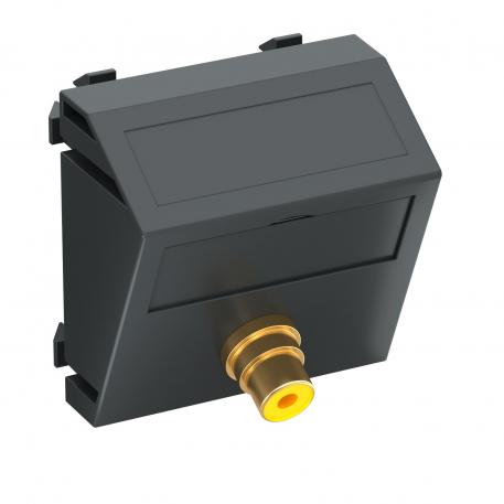 Video jungtis, 1 modulis, įstrižas išvadas, kaip 1:1 jungtis, tamsiai pilkos spalvos įstrižas |  | „Cinch“ | juodai pilkas; RAL 7021