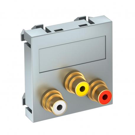 Audio/Video jungtis, 1 modulis, tiesus išvadas, kaip 1:1 jungtis, dažytas aliuminis  |  | „Cinch“ | lakuoto aliuminio