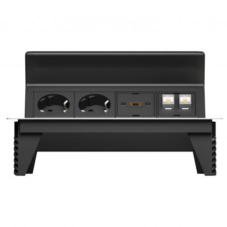 Stalinė dėžutė DBK, 2 kištukiniai lizdai, HDMI, 2x RJ45 6 kat.