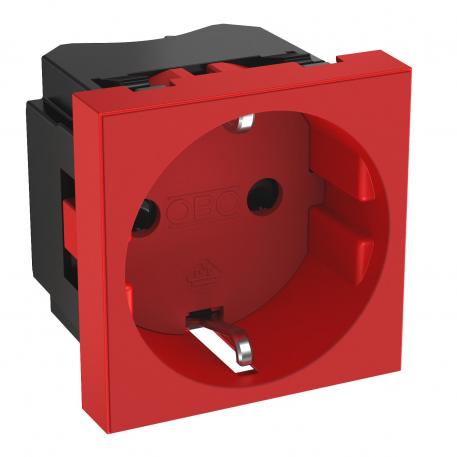 0° socket, protective contact, single 1 | Single 0° | ryškiai raudona; RAL 3001