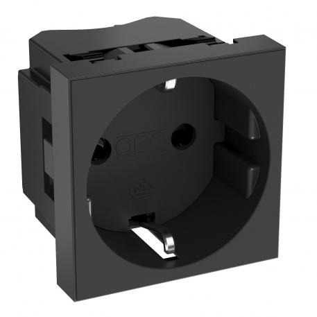 0° socket, protective contact, single 1 | Single 0° | juodai pilkas; RAL 7021