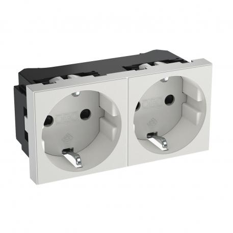 Steckdose 0°, Schutzkontakt, 2-fach