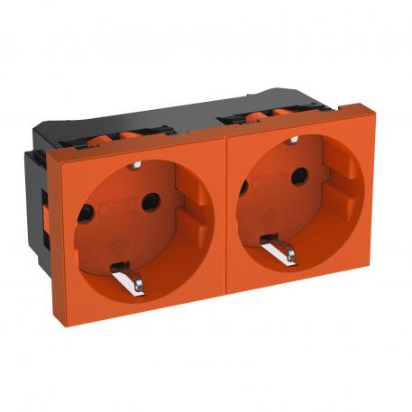 0° socket, protective contact, double 2 | Double 0° | oranžinis RAL 2004