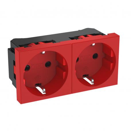 0° socket, protective contact, double 2 | Double 0° | ryškiai raudona; RAL 3001