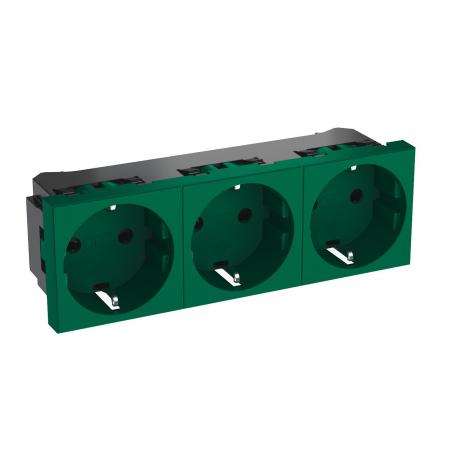 0° socket, protective contact, triple 3 | Triple 0° | mėtos žalumo; RAL 6029