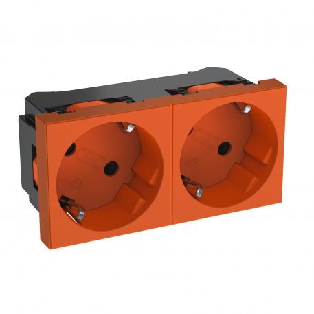 33° socket, protective contact, double 2 | Double 33° | oranžinis RAL 2004