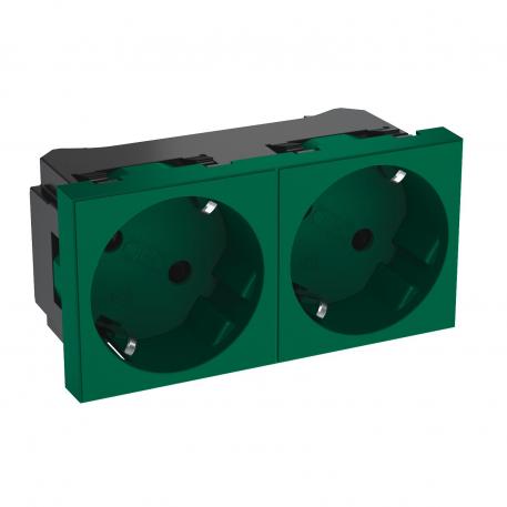 33° socket, protective contact, double 2 | Double 33° | mėtos žalumo; RAL 6029