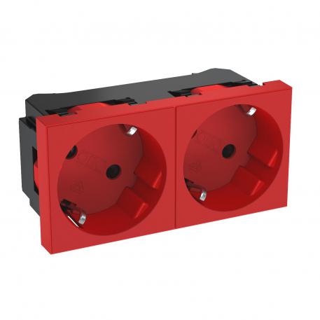 33° socket, protective contact, double 2 | Double 33° | ryškiai raudona; RAL 3001