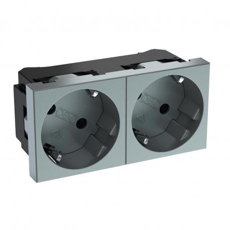 33° socket, protective contact, double 2 | Double 33° | lakuoto aliuminio