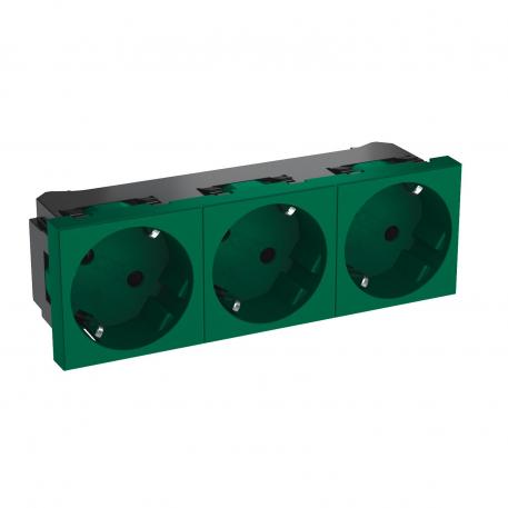 33° socket, protective contact, triple 3 | Triple 33° | mėtos žalumo; RAL 6029