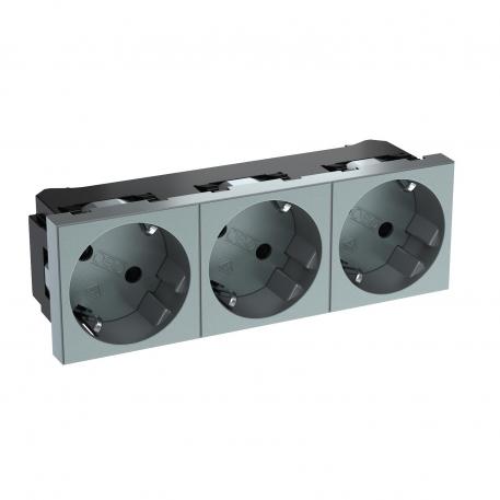 33° socket, protective contact, triple 3 | Triple 33° | lakuoto aliuminio