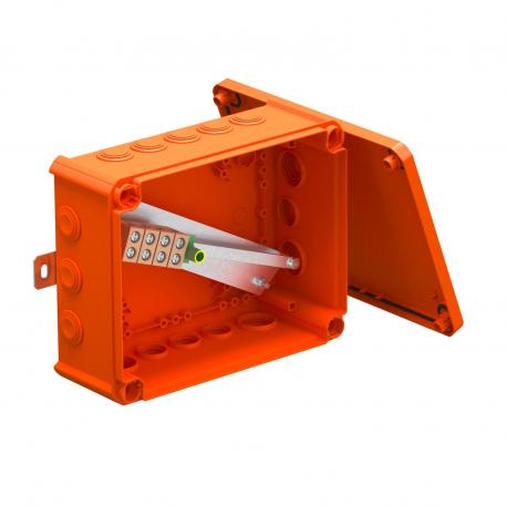 Iš išorės tvirtinama „FireBox T250“ dėžutė, su viengubu gnybtu 225x173x86 |  | IP66 | pastelinė oranžinė; RAL 2003