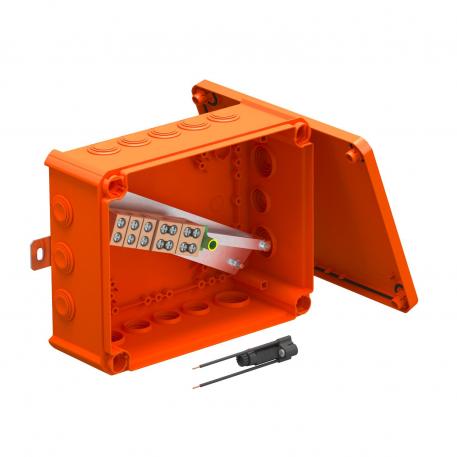 Iš išorės tvirtinama „FireBox T250“ dėžutė, su vieno saugiklio laikikliu 225x173x86 |  | IP66 | pastelinė oranžinė; RAL 2003